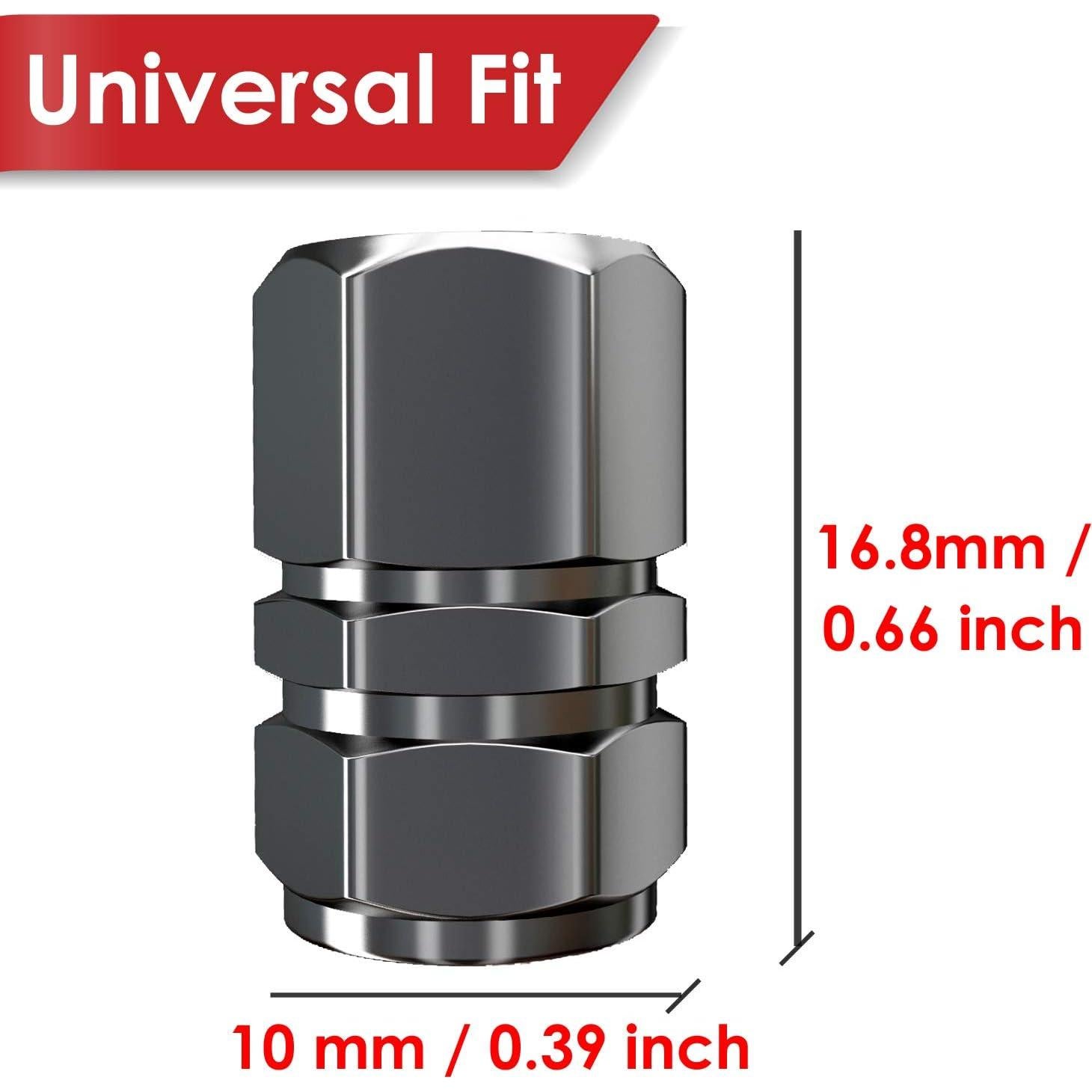 Tapas de Válvula de Neumático SAMIKIVA - Paquete de 12, Aluminio Gris Gun