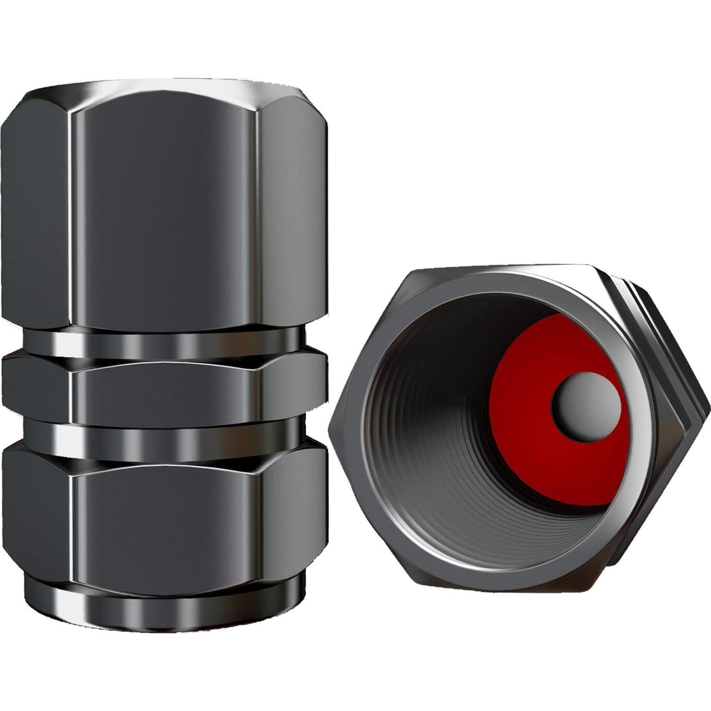 Tapas de Válvula de Neumático SAMIKIVA - Paquete de 12, Aluminio Gris Gun