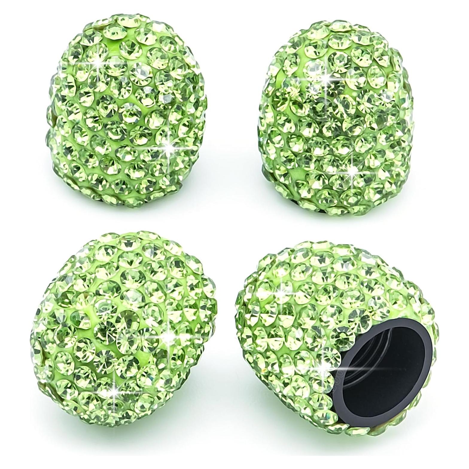 4 Tapas de Válvula de Neumático MEAJOO Verde Brillante