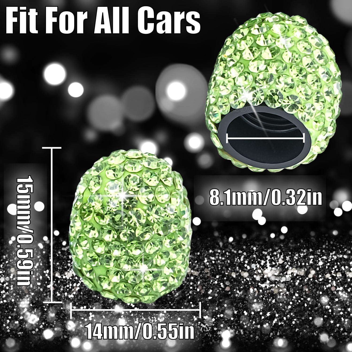 4 Tapas de Válvula de Neumático MEAJOO Verde Brillante