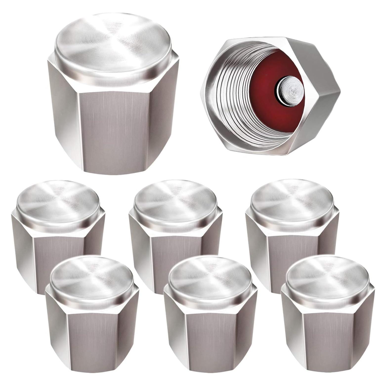 Tapa de Válvula de Neumático SAMIKIVA - Paquete de 8, Latón con Sello de Goma