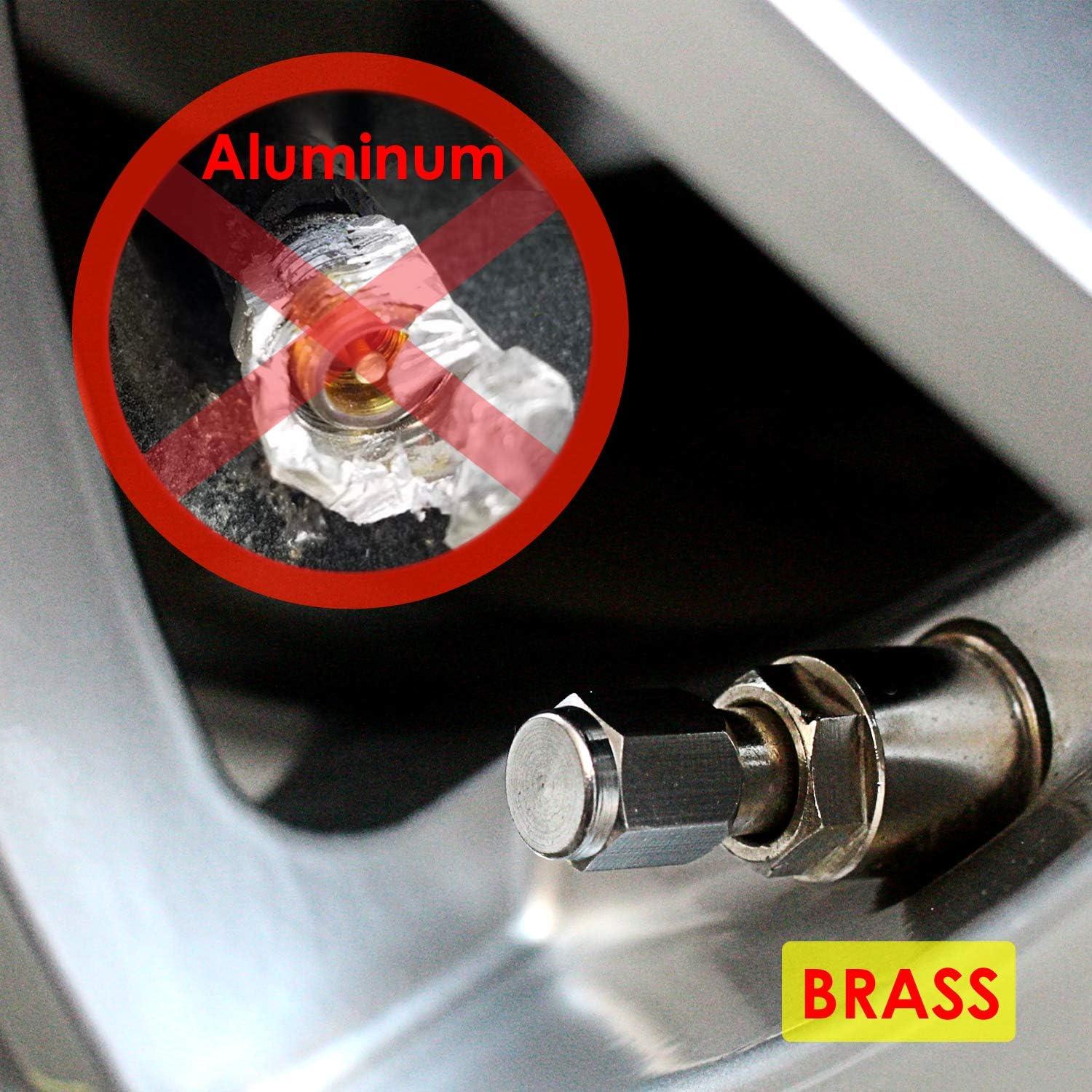 Tapa de Válvula de Neumático SAMIKIVA - Paquete de 8, Latón con Sello de Goma