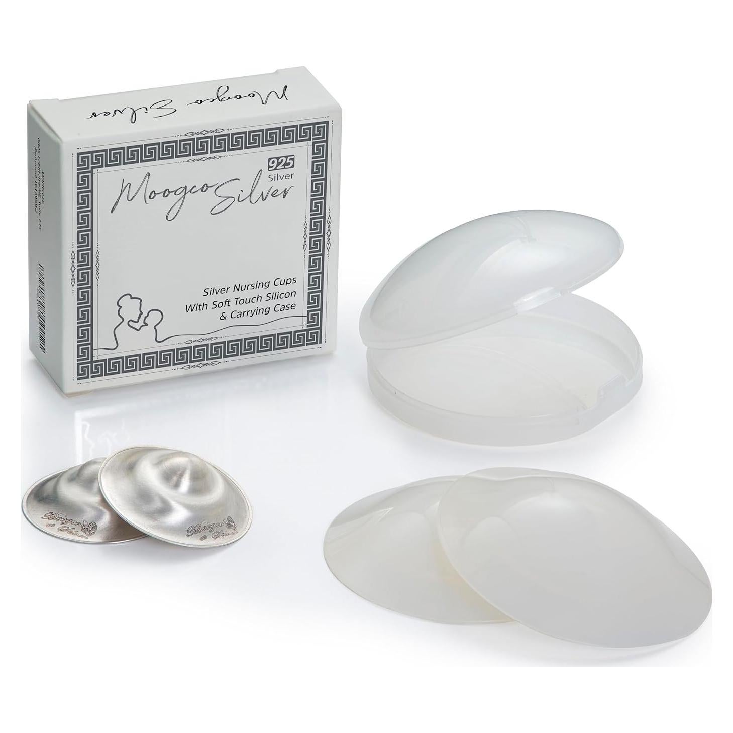 Copas de Lactancia de Plata 925 con Almohadillas de Silicona