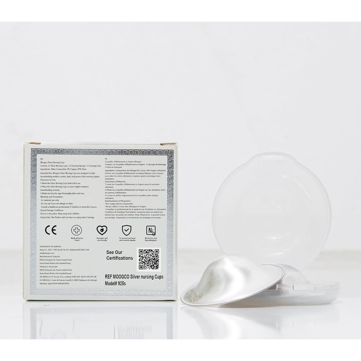 Copas de Lactancia de Plata 925 con Almohadillas de Silicona