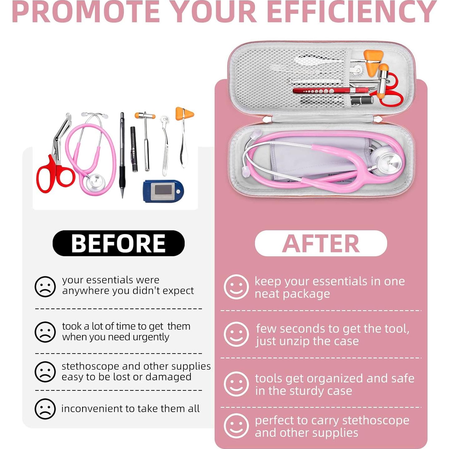 Funda para Estetoscopio HESPLUS Rosa - Compatible con 3M Littmann