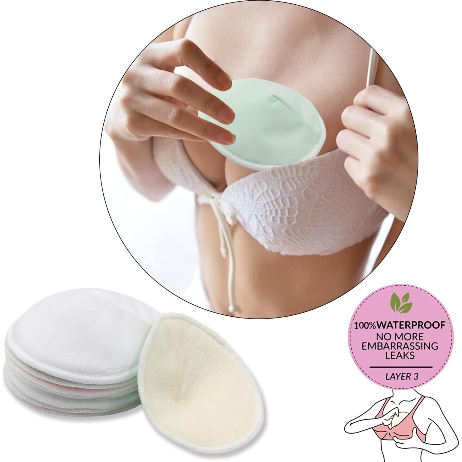 Almohadillas de Lactancia Lavables PINOWU - 8 Piezas, Grande 11.9 cm