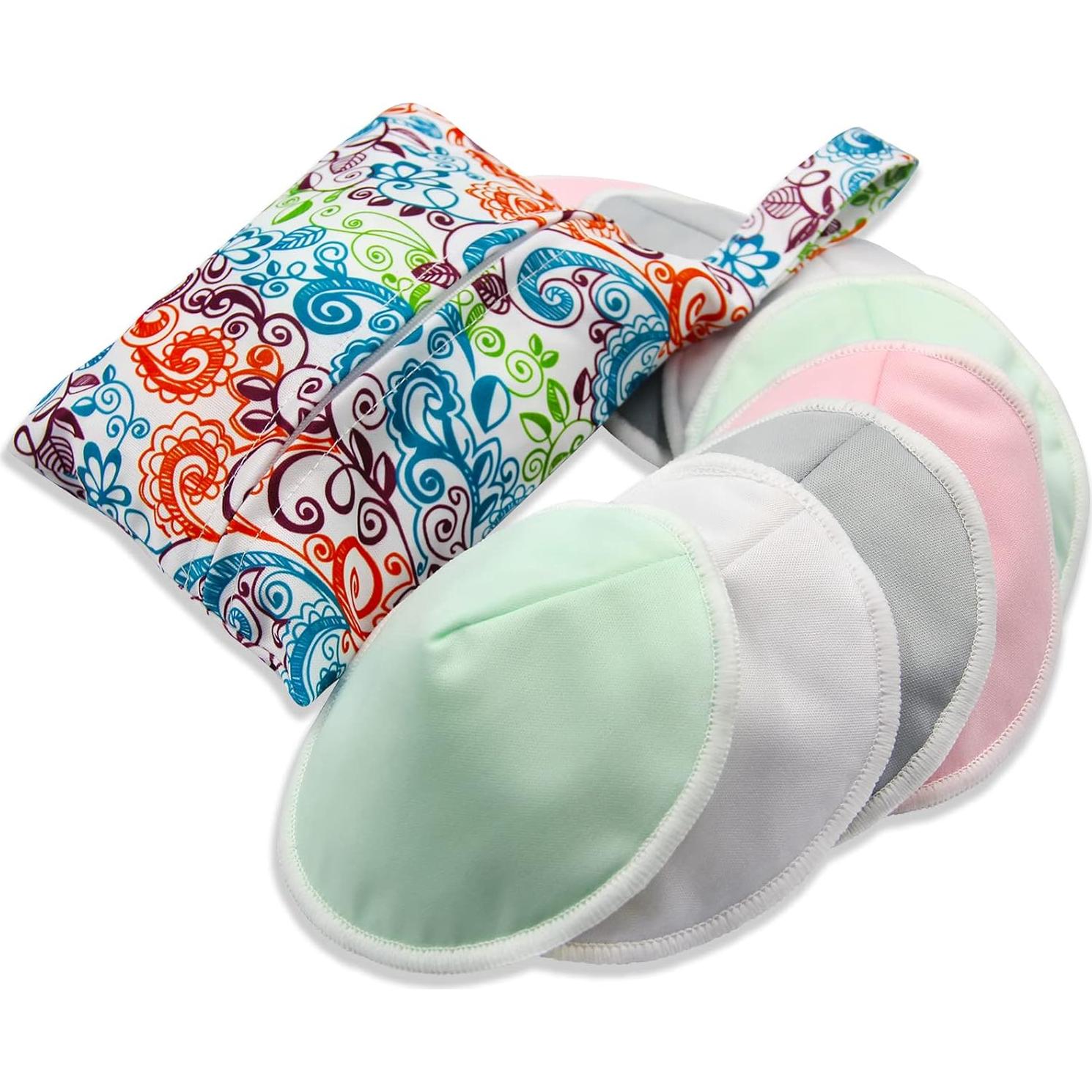 Almohadillas de Lactancia Lavables PINOWU - 8 Piezas, Grande 11.9 cm