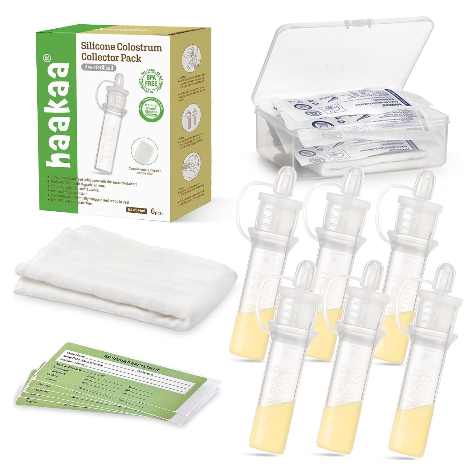 Kit Recolector de Calostro Haakaa 6 Unidades Silicona 158g