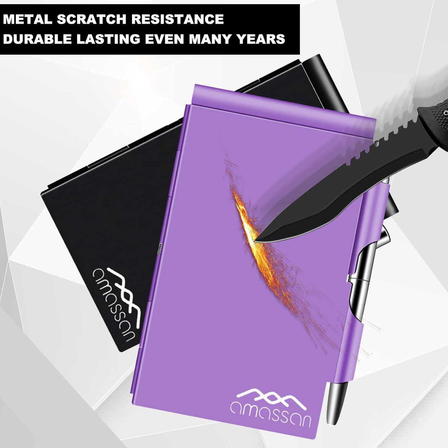 Cuaderno Mini de Metal Amassan Púrpura con Bolígrafos y 60 Páginas