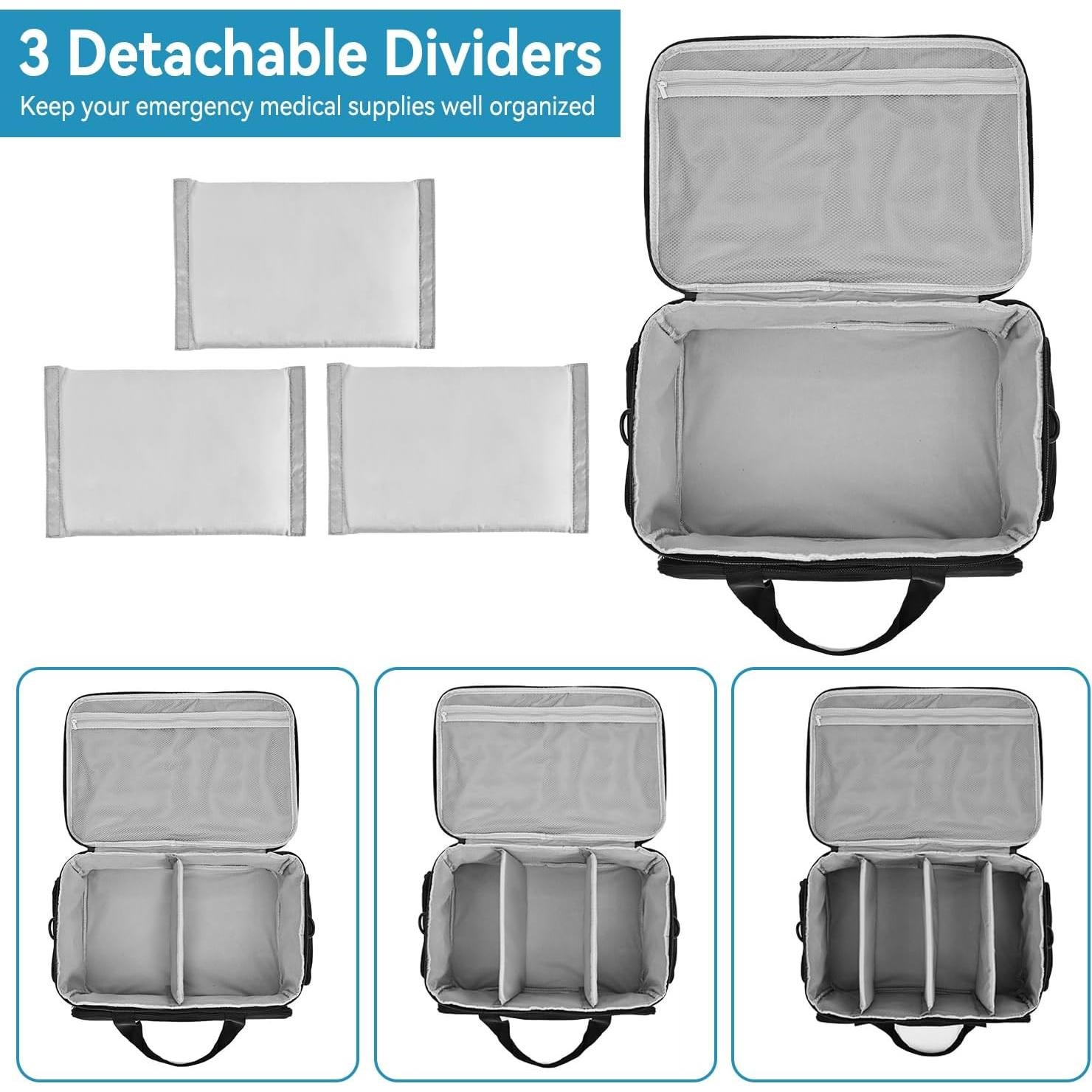 Bolsa Médica Grande Jaffzora Organizador de Primeros Auxilios Negro