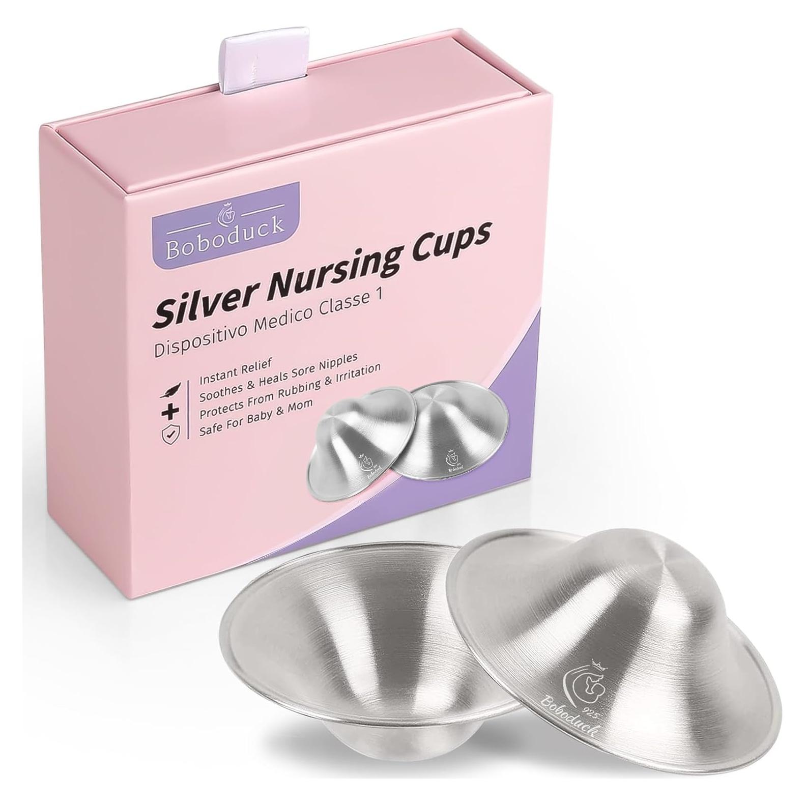 Boboduck Copas de Plata 925 para Lactancia - Protectores de Pezón