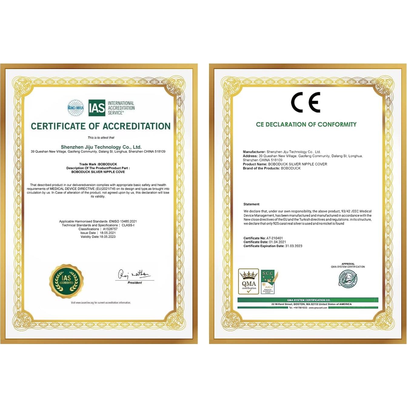 Boboduck Copas de Plata 925 para Lactancia - Protectores de Pezón