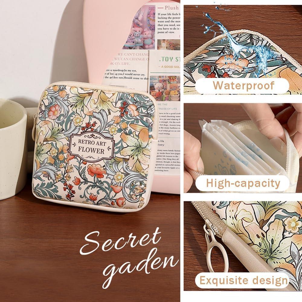 Bolsa de Almacenamiento de Toallas Sanitarias OULIGET - Flor Pintada