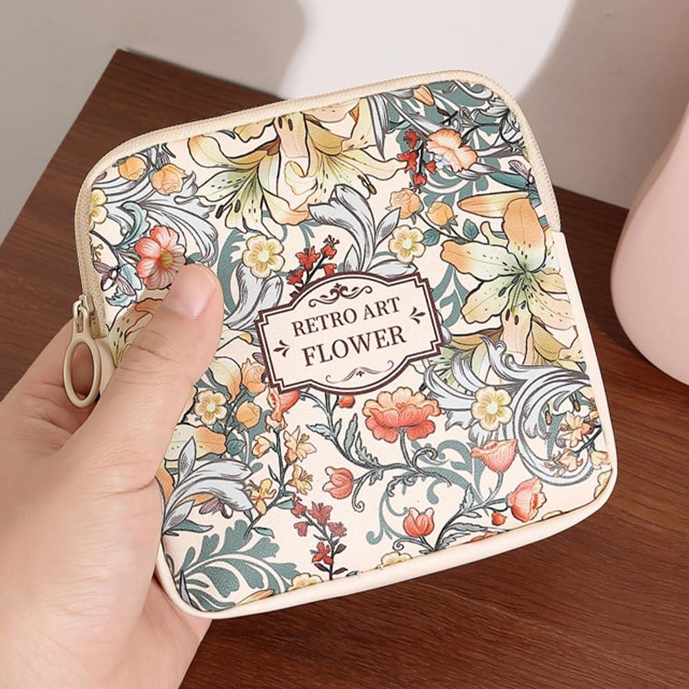 Bolsa de Almacenamiento de Toallas Sanitarias OULIGET - Flor Pintada