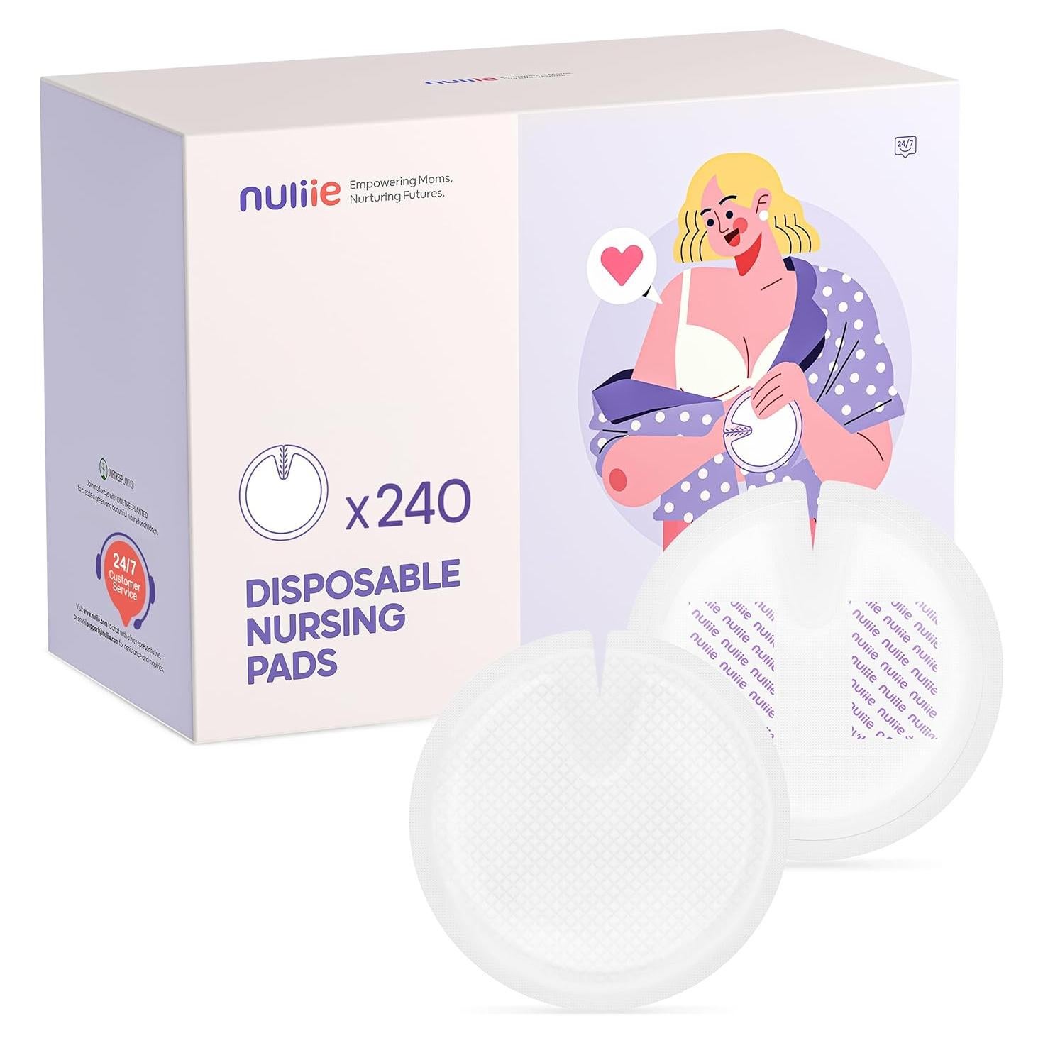 Almohadillas de Lactancia Desechables Nuliie 240 Unidades Ultra Absorbentes