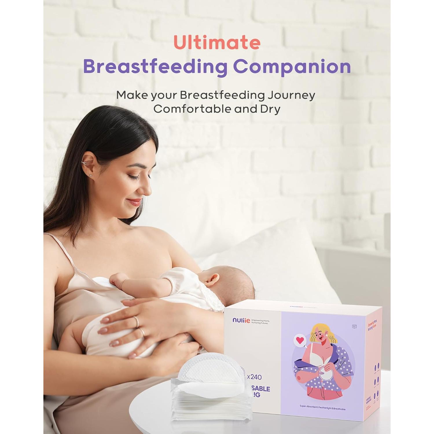 Almohadillas de Lactancia Desechables Nuliie 240 Unidades Ultra Absorbentes