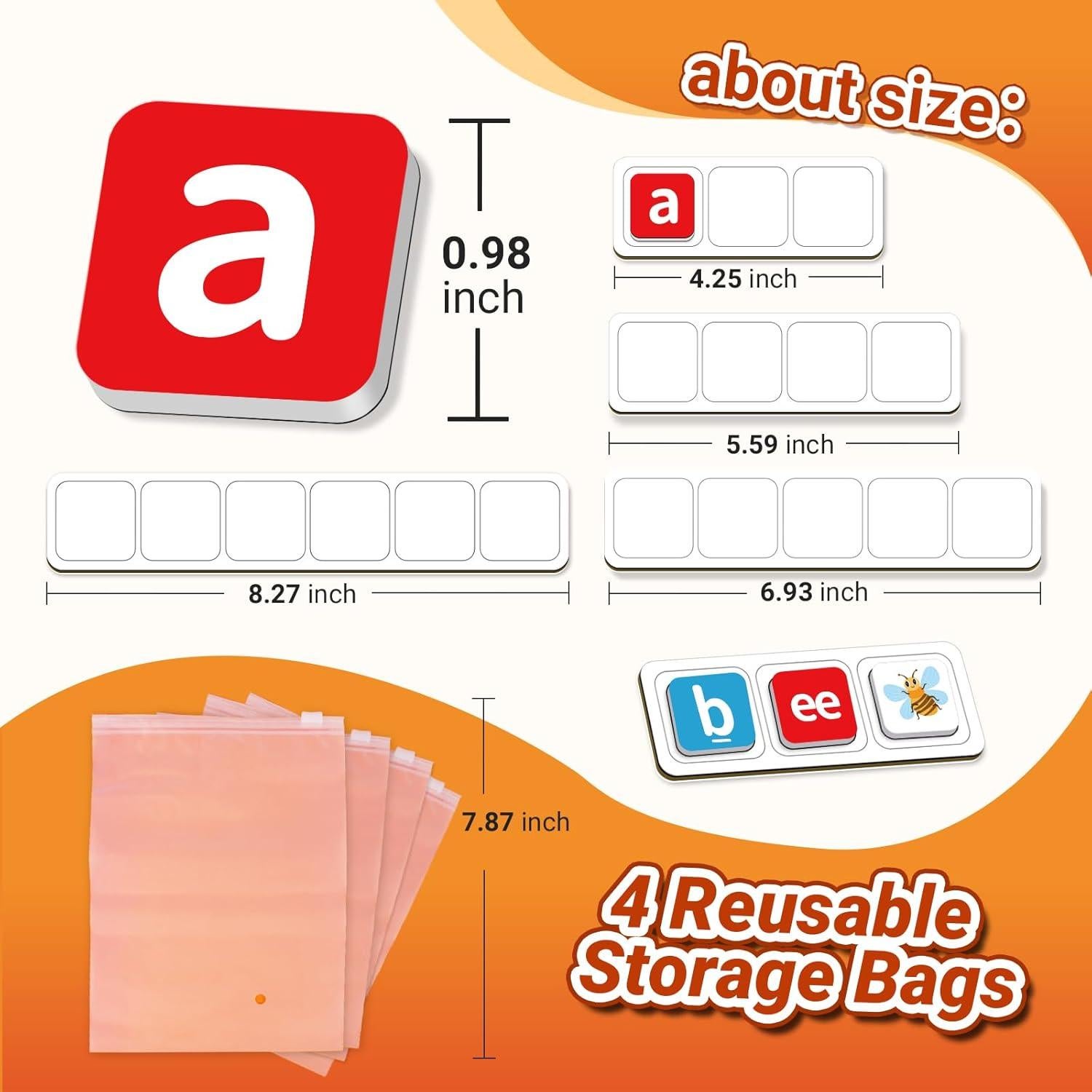 Azulejos de Letras Magnéticas Bosctanuc 144 Piezas para Aprendizaje