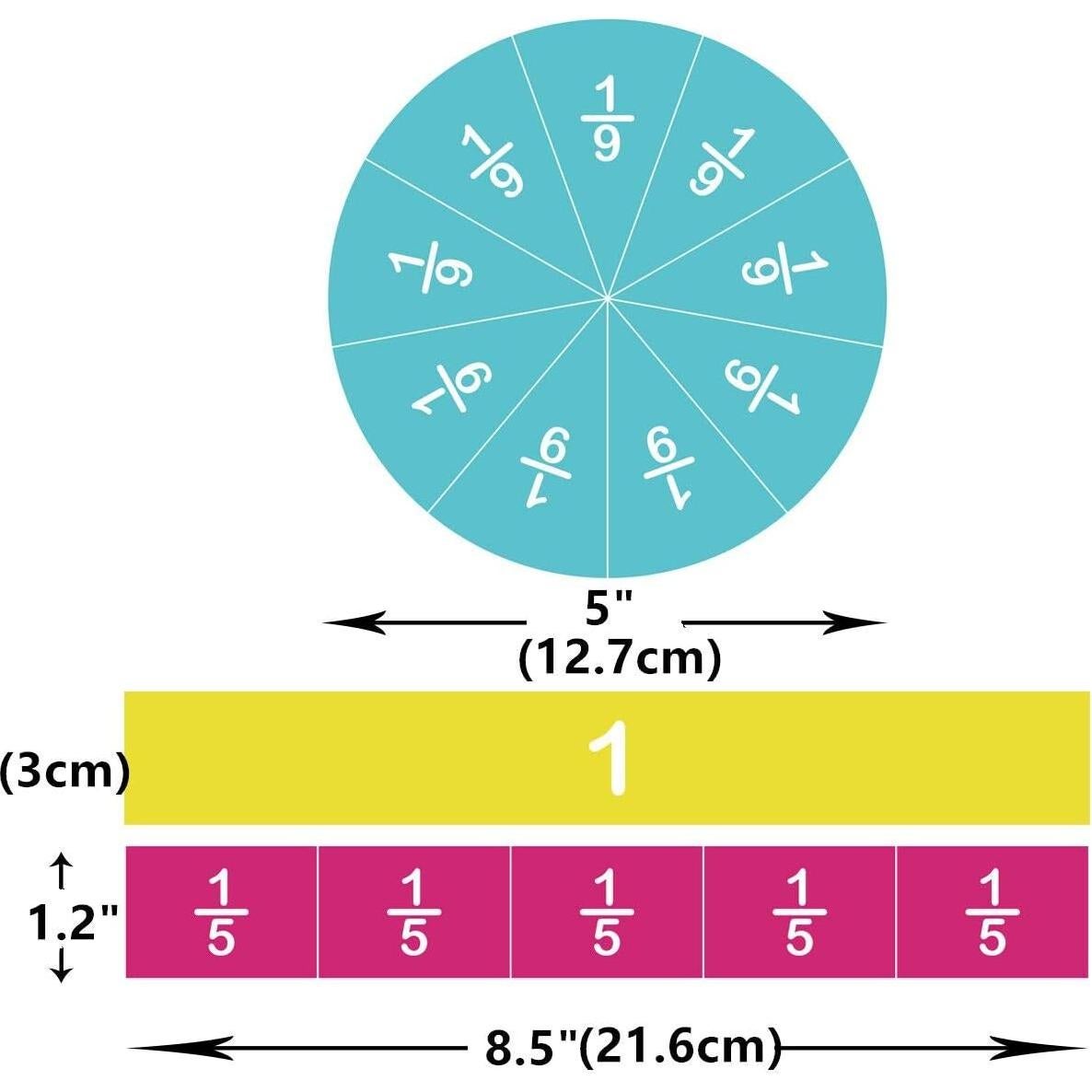 ZazzyKid Azulejos y Círculos Magnéticos de Fracciones 156pcs