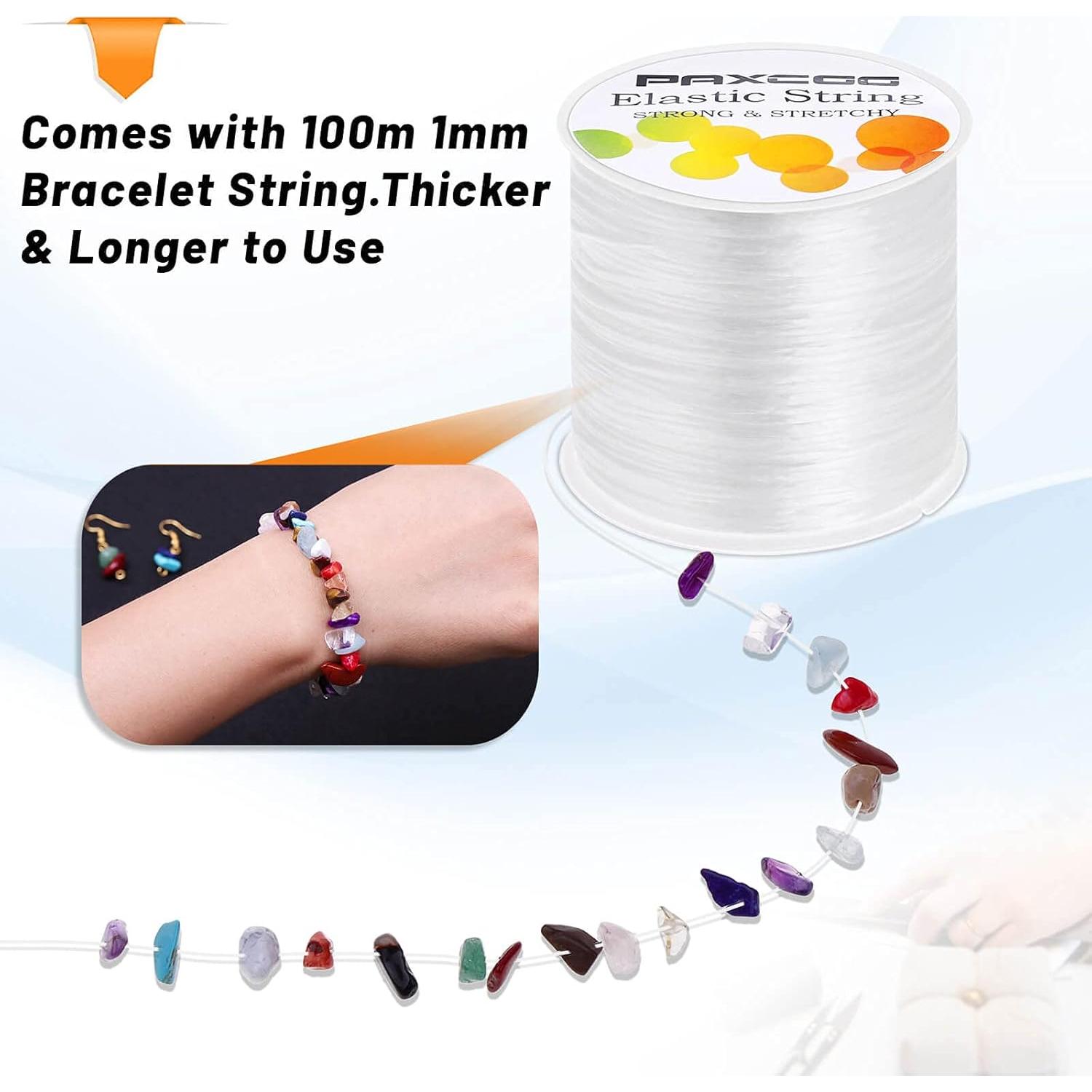 Cordón Elástico Blanco Paxcoo 1mm x 100m para Joyería