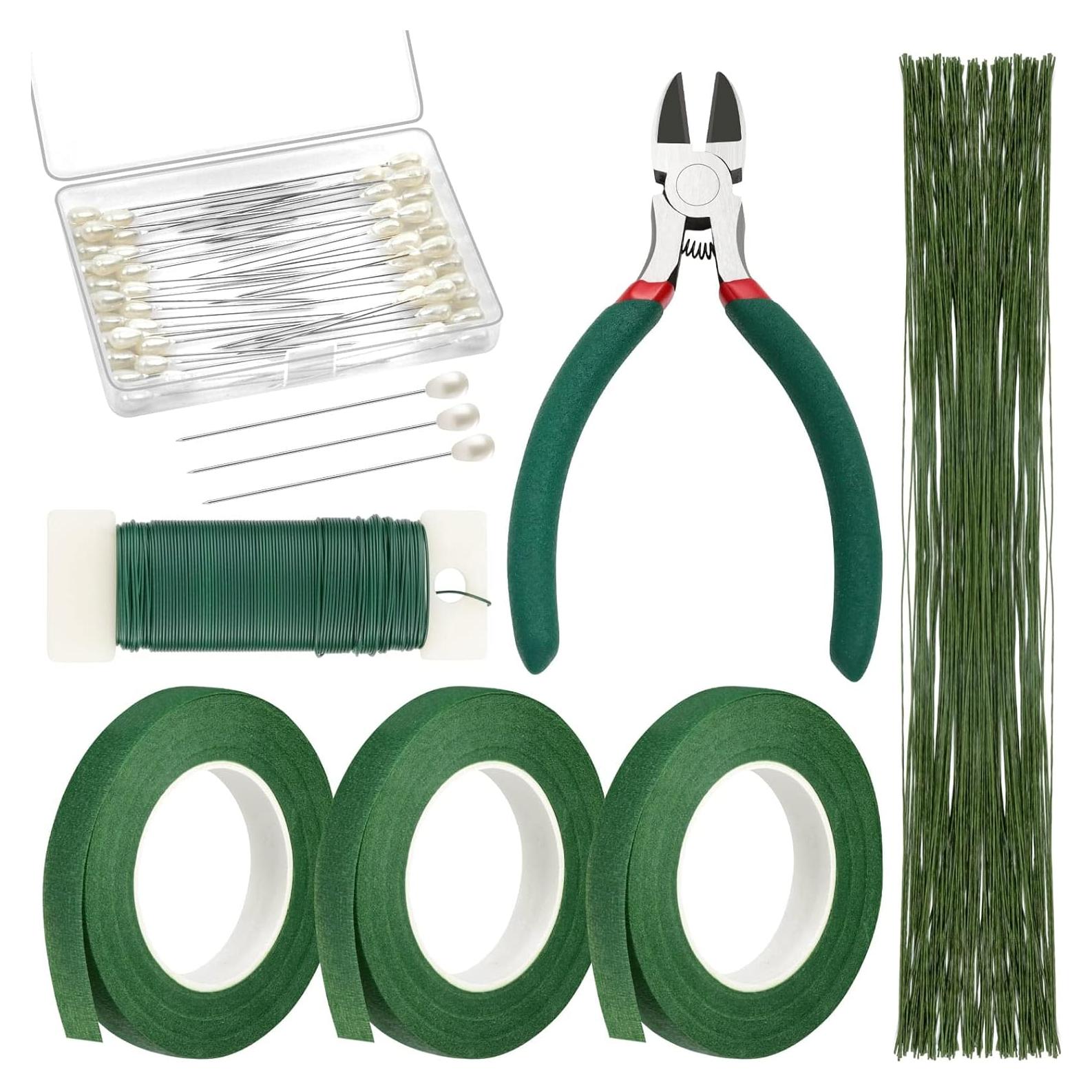 Kit de Arreglo Floral PAXCOO 100 Piezas Verde Oscuro