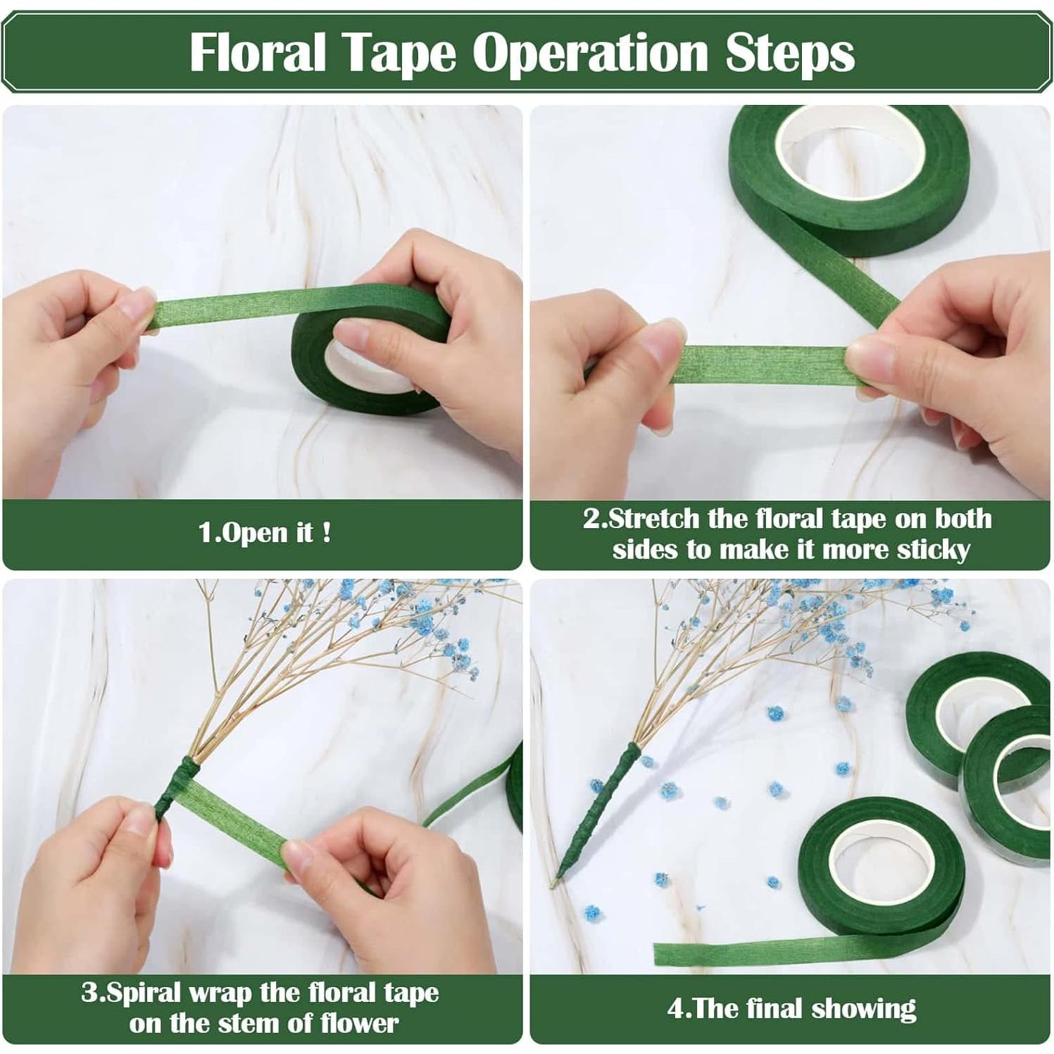 Kit de Arreglo Floral PAXCOO 100 Piezas Verde Oscuro