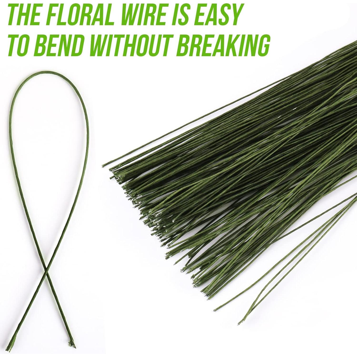 Kit de Alambre Floral GLAMFIELDS 200 Piezas Verde 35.56 cm