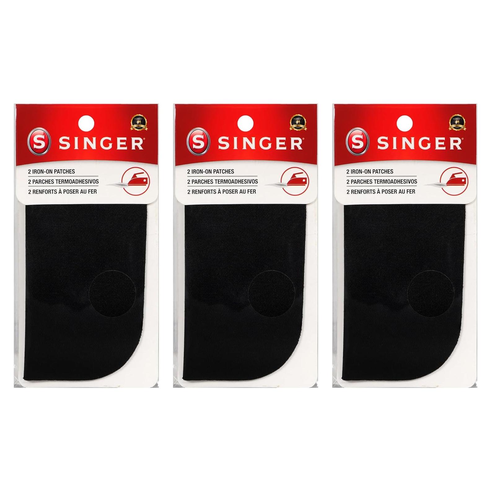 Parche Termoadhesivo SINGER 5x5 cm Negro - 3 Paquetes