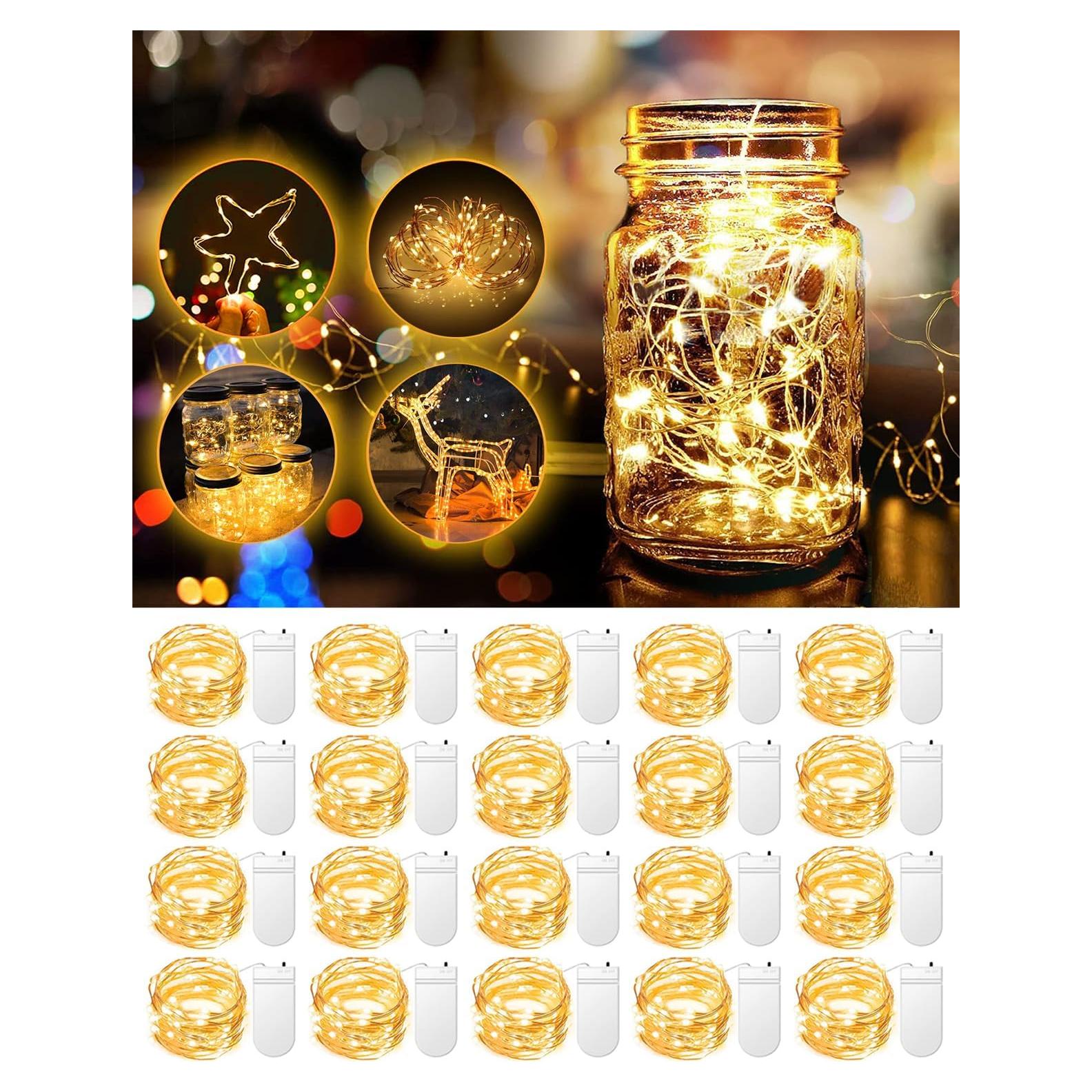 Luces de Hadas LED HOBAYS 1.0m 20 LEDs Cobre Blanco Cálido