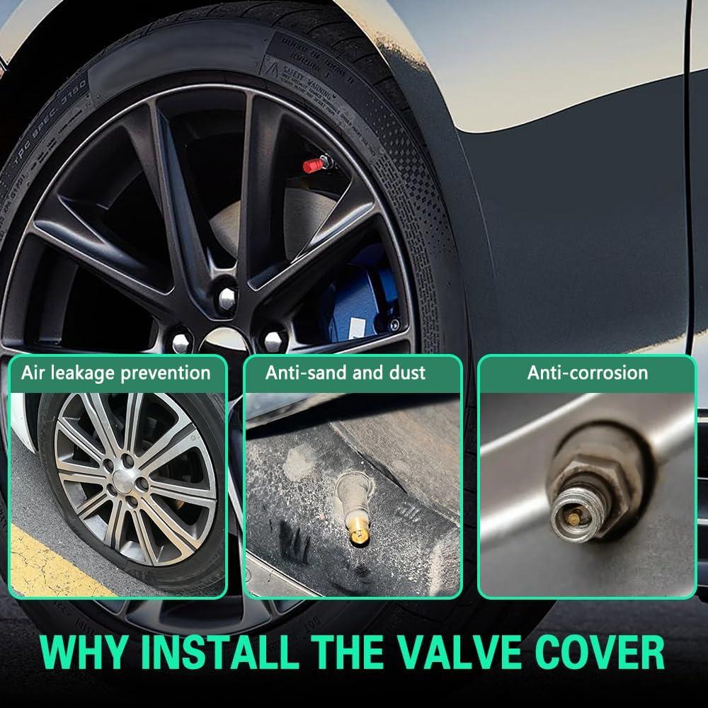 8 Tapas de Válvula de Neumático Kutyun Aluminio Rojo Universal