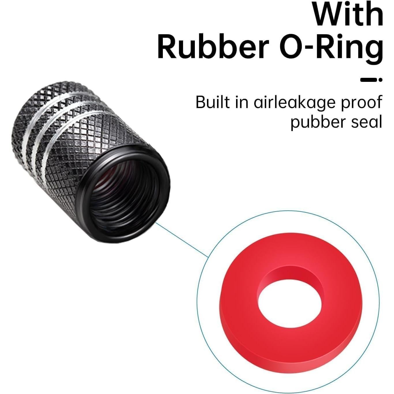 Tapa de Válvula de Neumático YUIQIEUY 4 Piezas Aluminio Negro