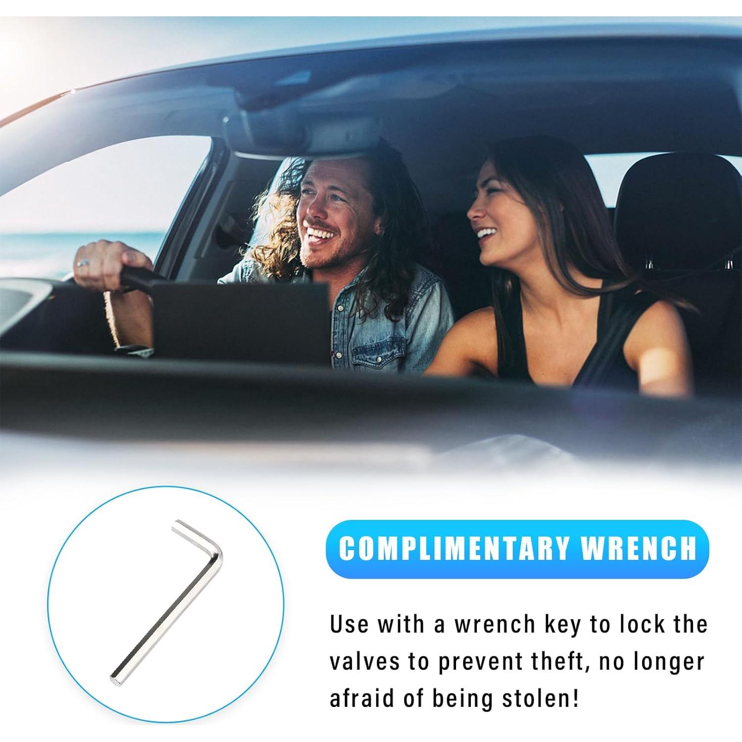 4 Tapones de Válvula Antirrobo Dickno para Neumáticos