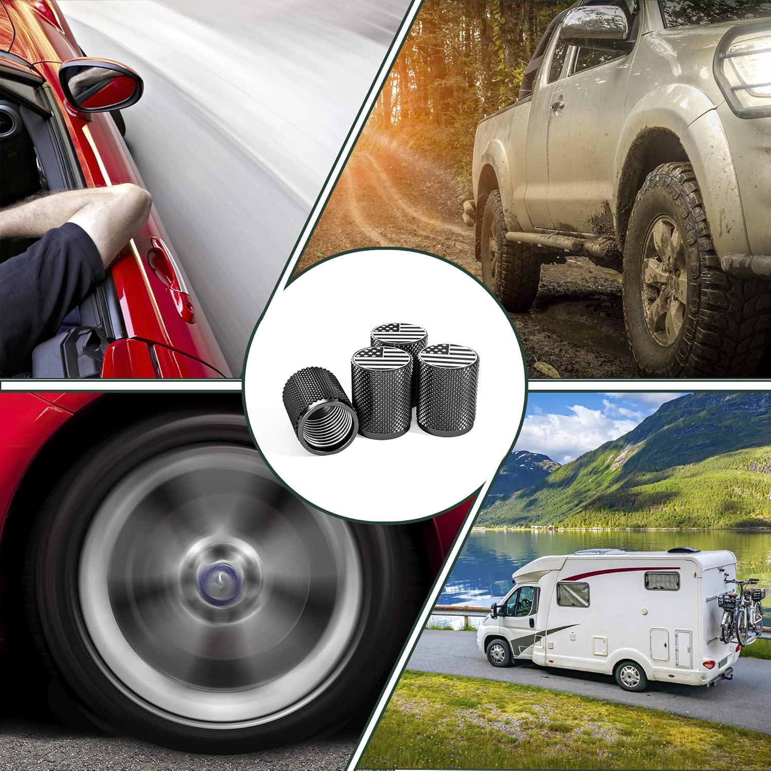 Tapas de Válvula de Neumático Steel Hawk - Acero Inoxidable CNC - 4 Piezas