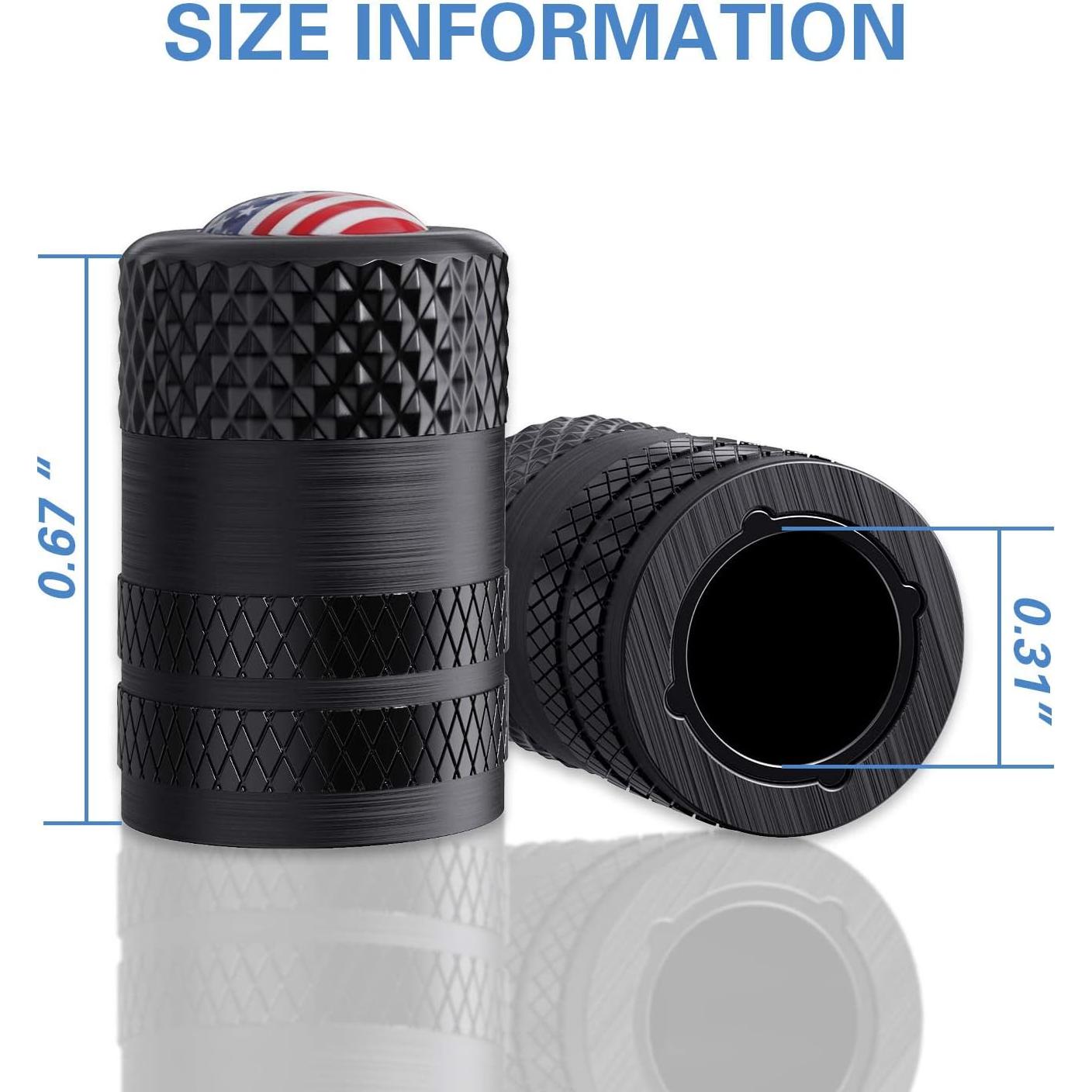 Tapones de Válvula CKAuto Universales con Bandera Americana - 4 Pzas
