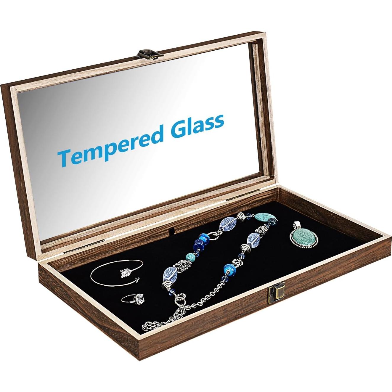 Caja de Exhibición de Joyería MOOCA de Madera con Vidrio 38x21cm