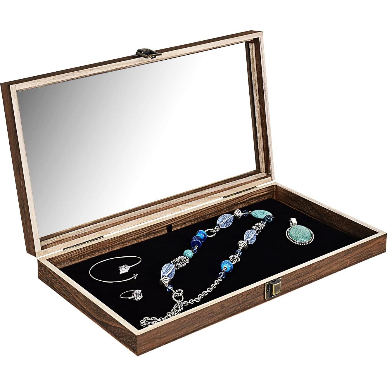 Caja de Exhibición de Joyería MOOCA de Madera con Vidrio 38x21cm