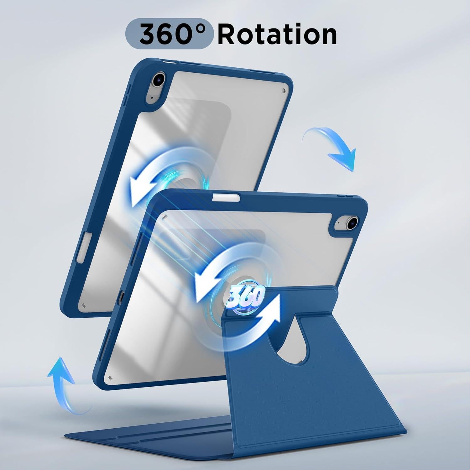 Funda Rotativa 360 CACOE para iPad 11/10 Gen 2022/2025 Azul