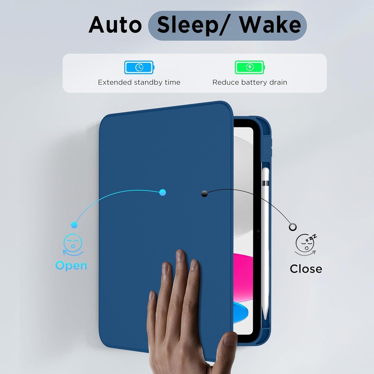 Funda Rotativa 360 CACOE para iPad 11/10 Gen 2022/2025 Azul