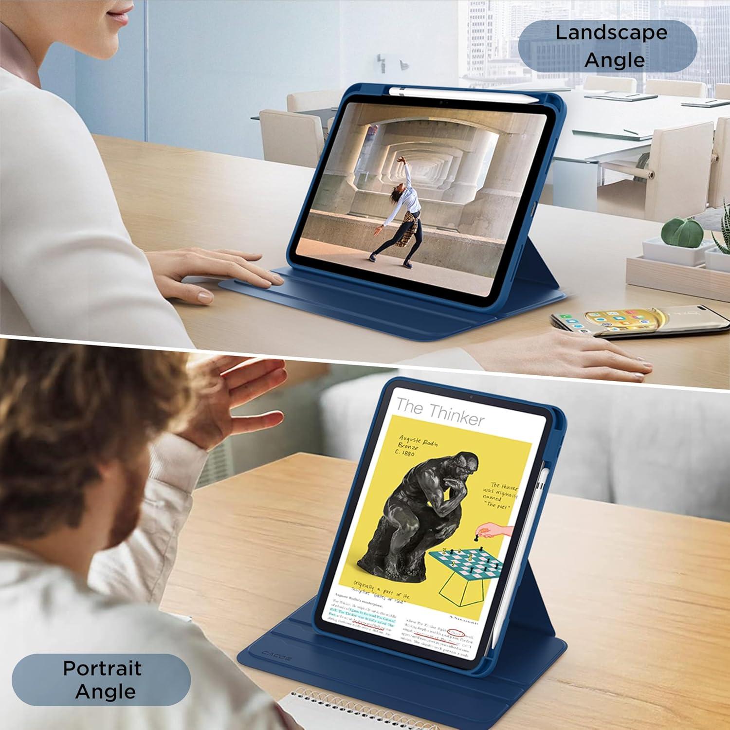 Funda Rotativa 360 CACOE para iPad 11/10 Gen 2022/2025 Azul