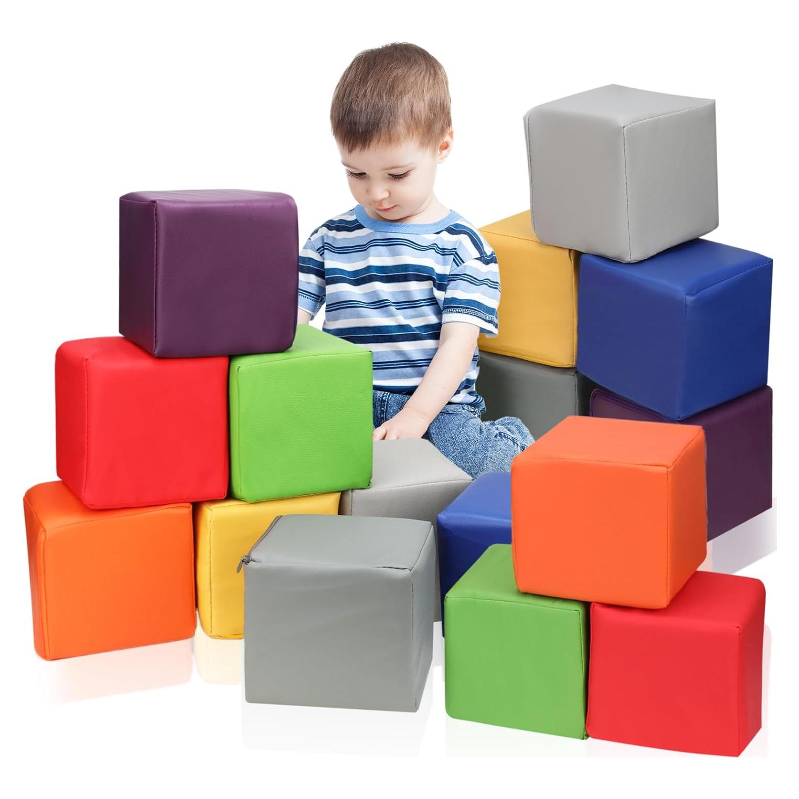 16 Bloques de Espuma PU Coloridos para Niños - Juego Seguro
