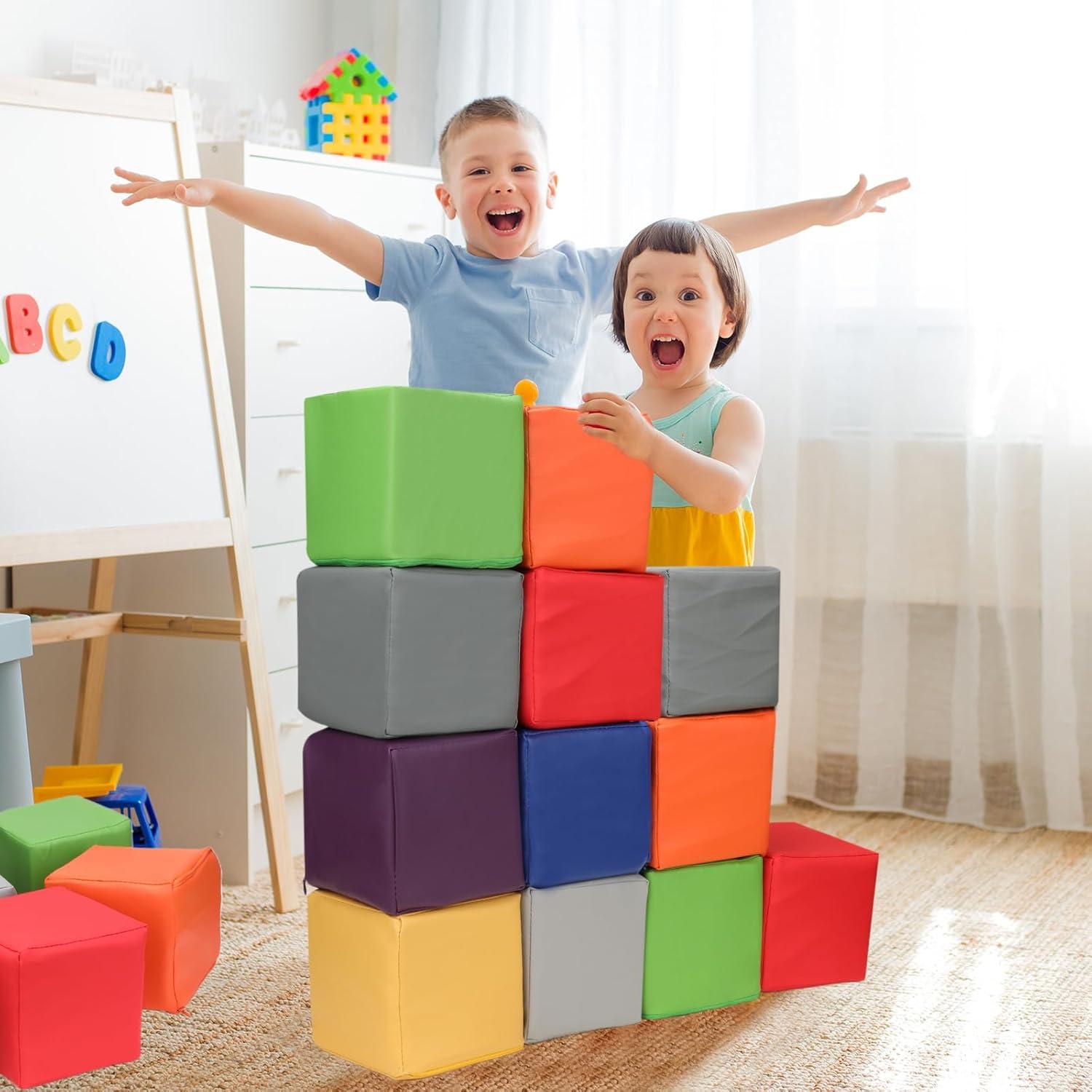 16 Bloques de Espuma PU Coloridos para Niños - Juego Seguro