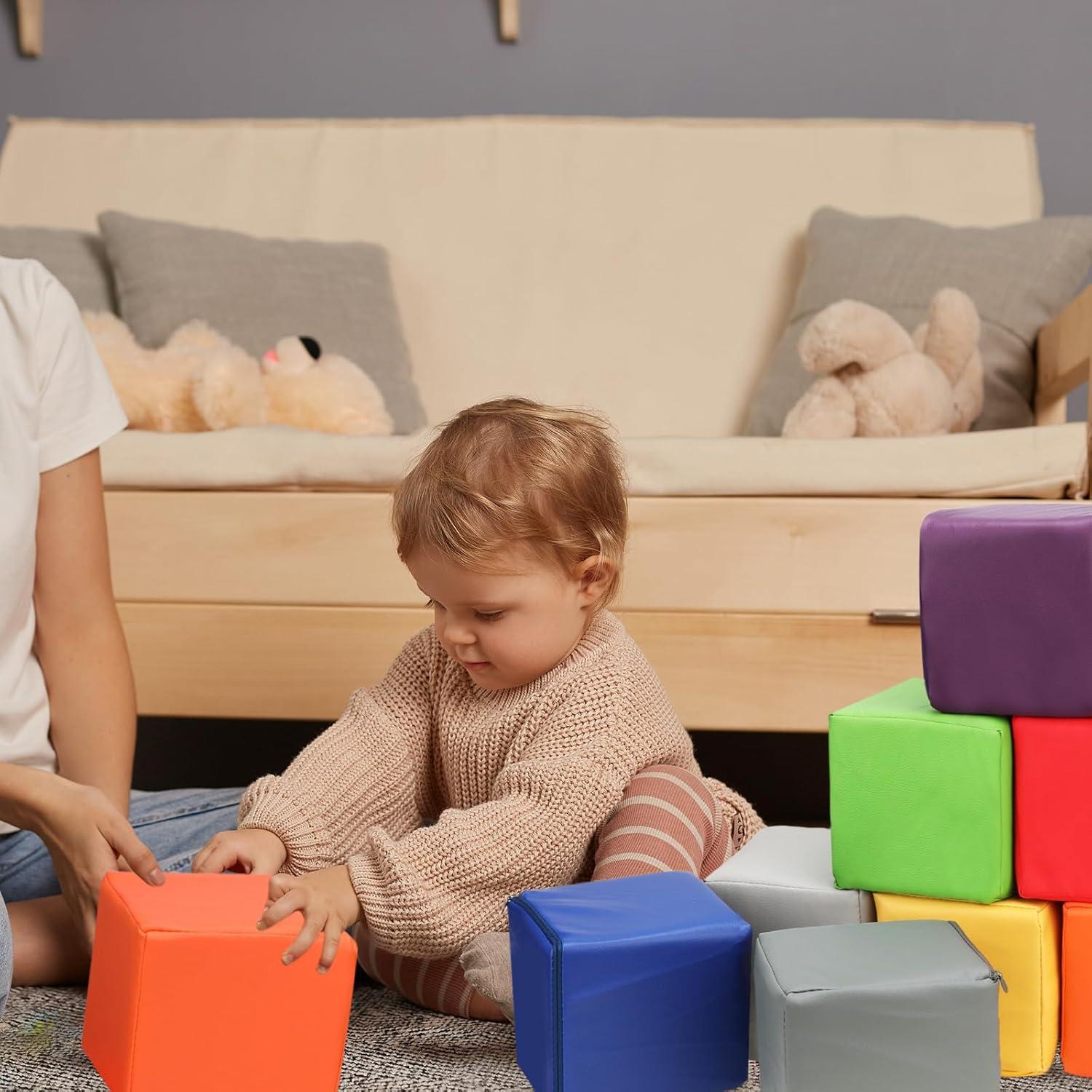 16 Bloques de Espuma PU Coloridos para Niños - Juego Seguro