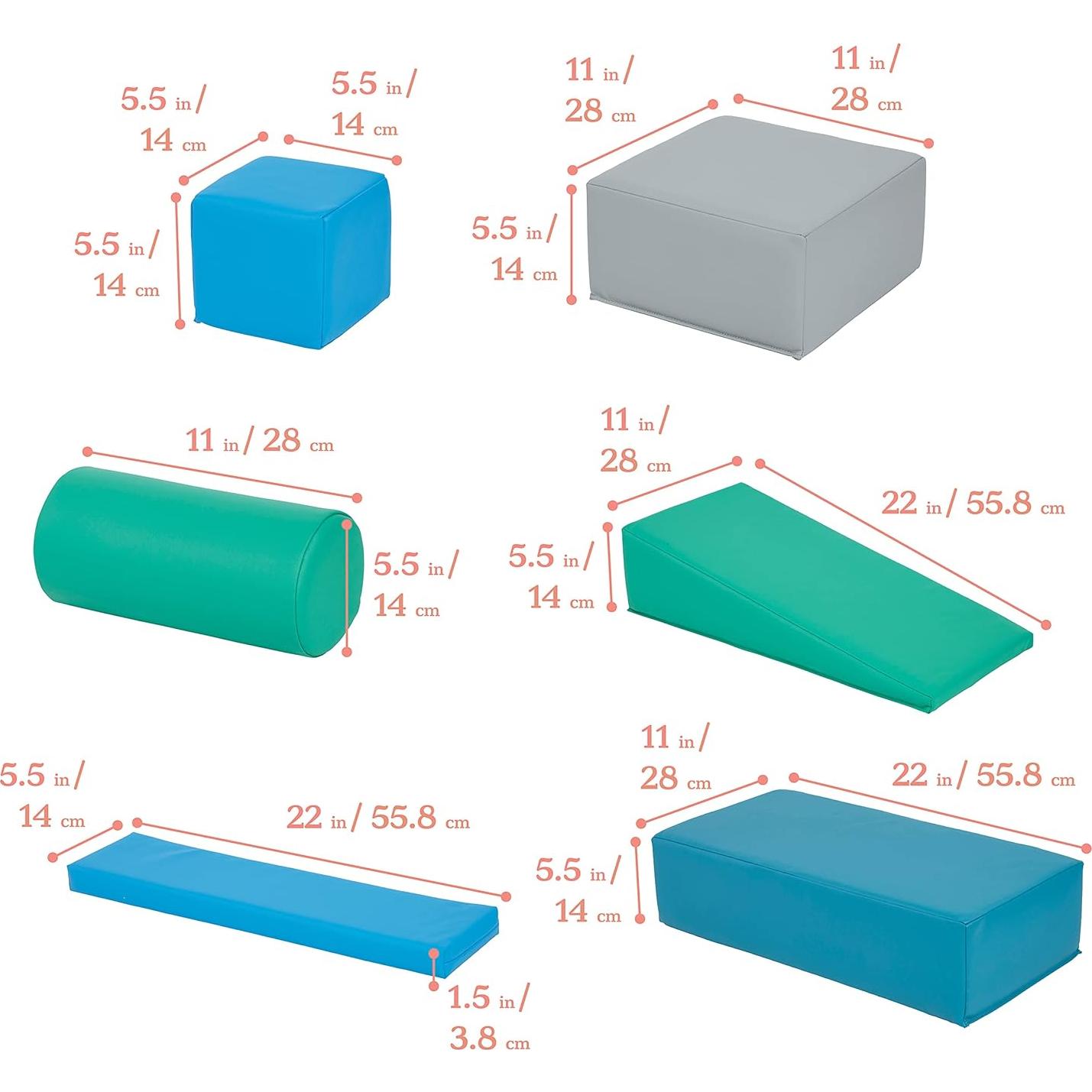 Bloques de Construcción ECR4Kids SoftZone 16 Piezas Espuma