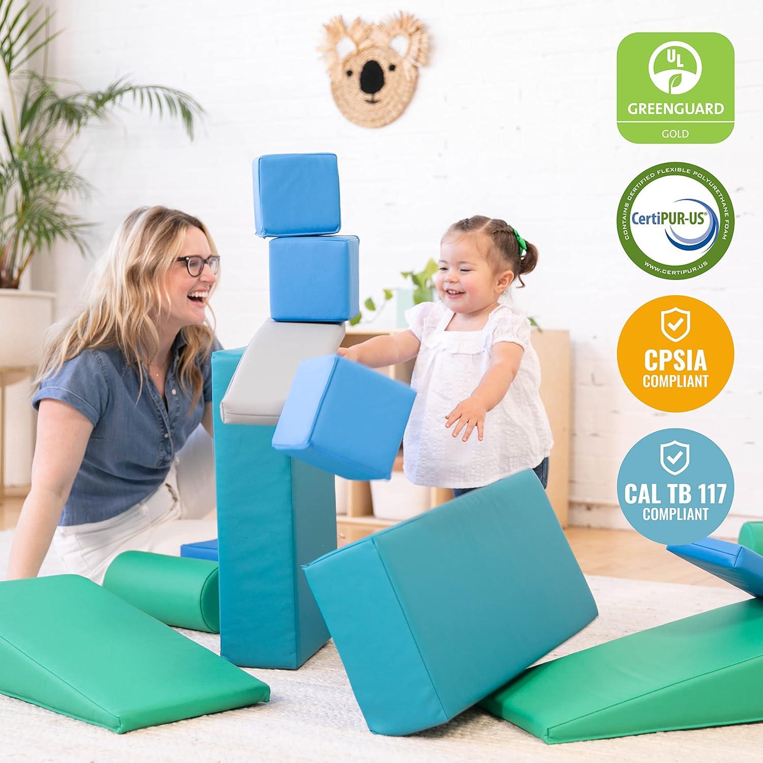 Bloques de Construcción ECR4Kids SoftZone 16 Piezas Espuma