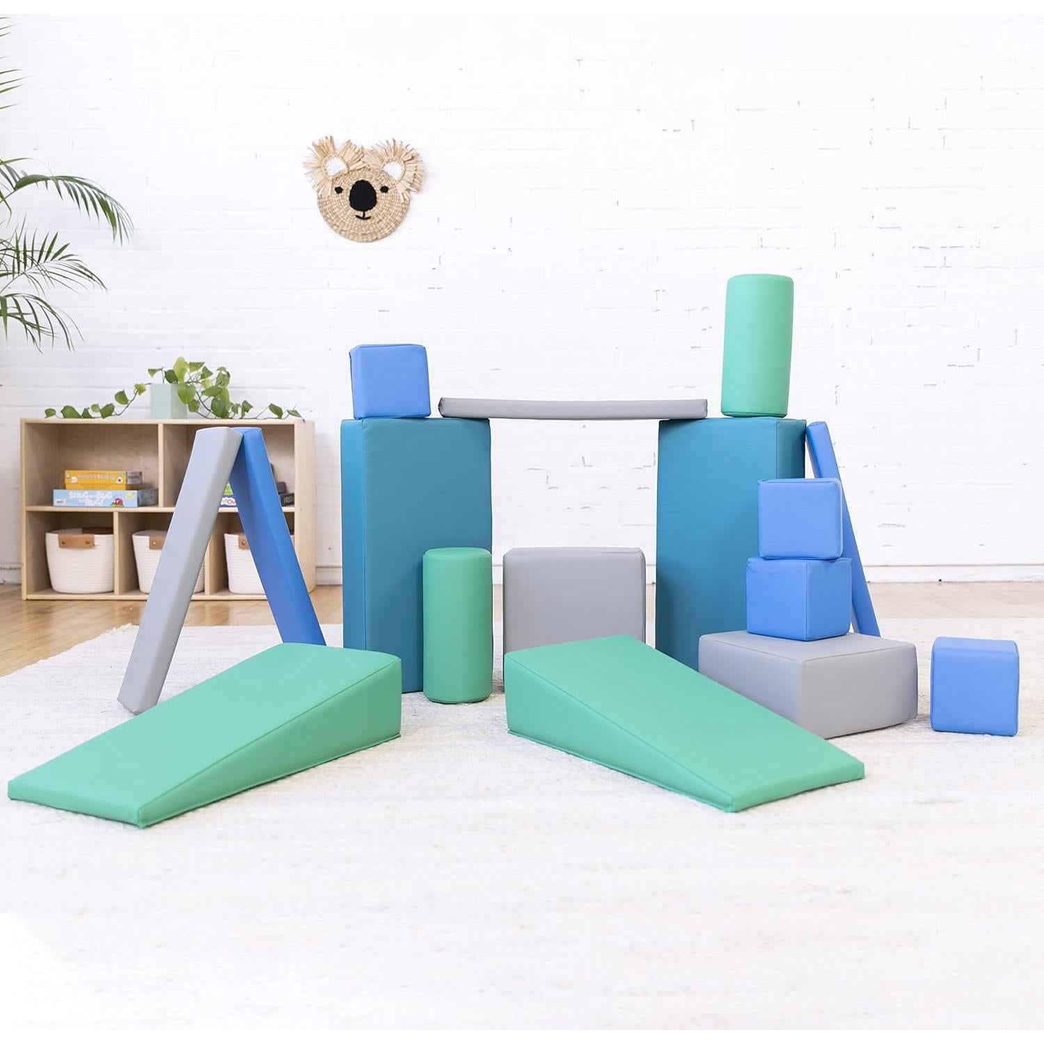 Bloques de Construcción ECR4Kids SoftZone 16 Piezas Espuma