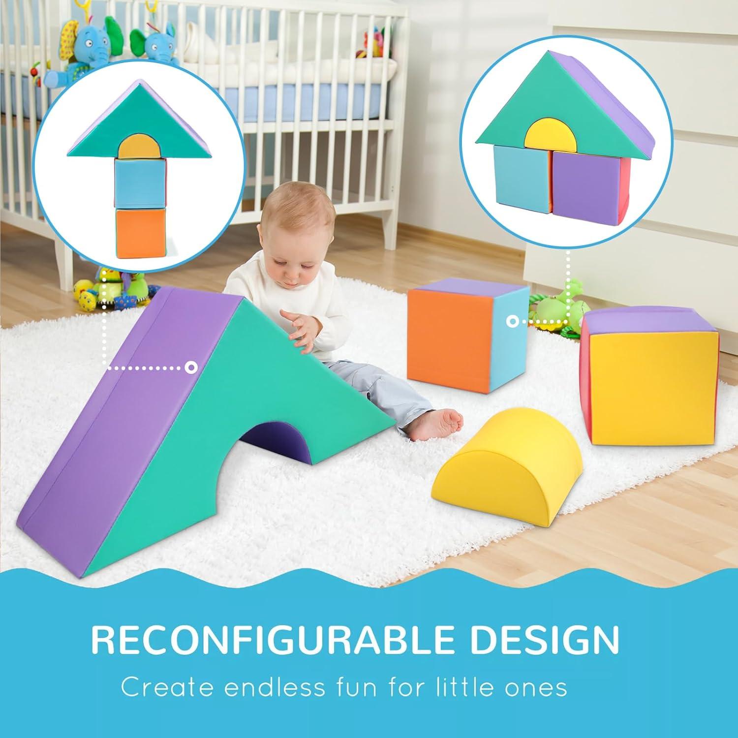 Juego de Casa Suave Wansenya - Bloques de Espuma para Niños 4 Piezas