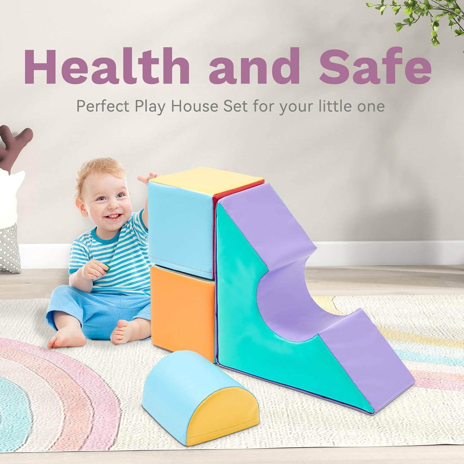 Juego de Casa Suave Wansenya - Bloques de Espuma para Niños 4 Piezas