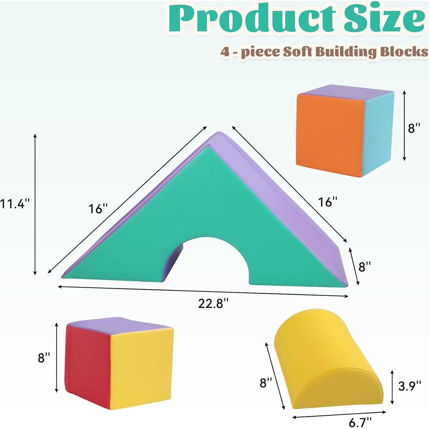 Juego de Casa Suave Wansenya - Bloques de Espuma para Niños 4 Piezas