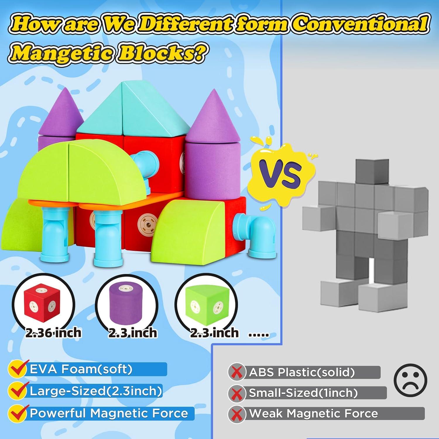 Bloques de Espuma Magnéticos 18PCS Astopy para Niños 3-18 Años