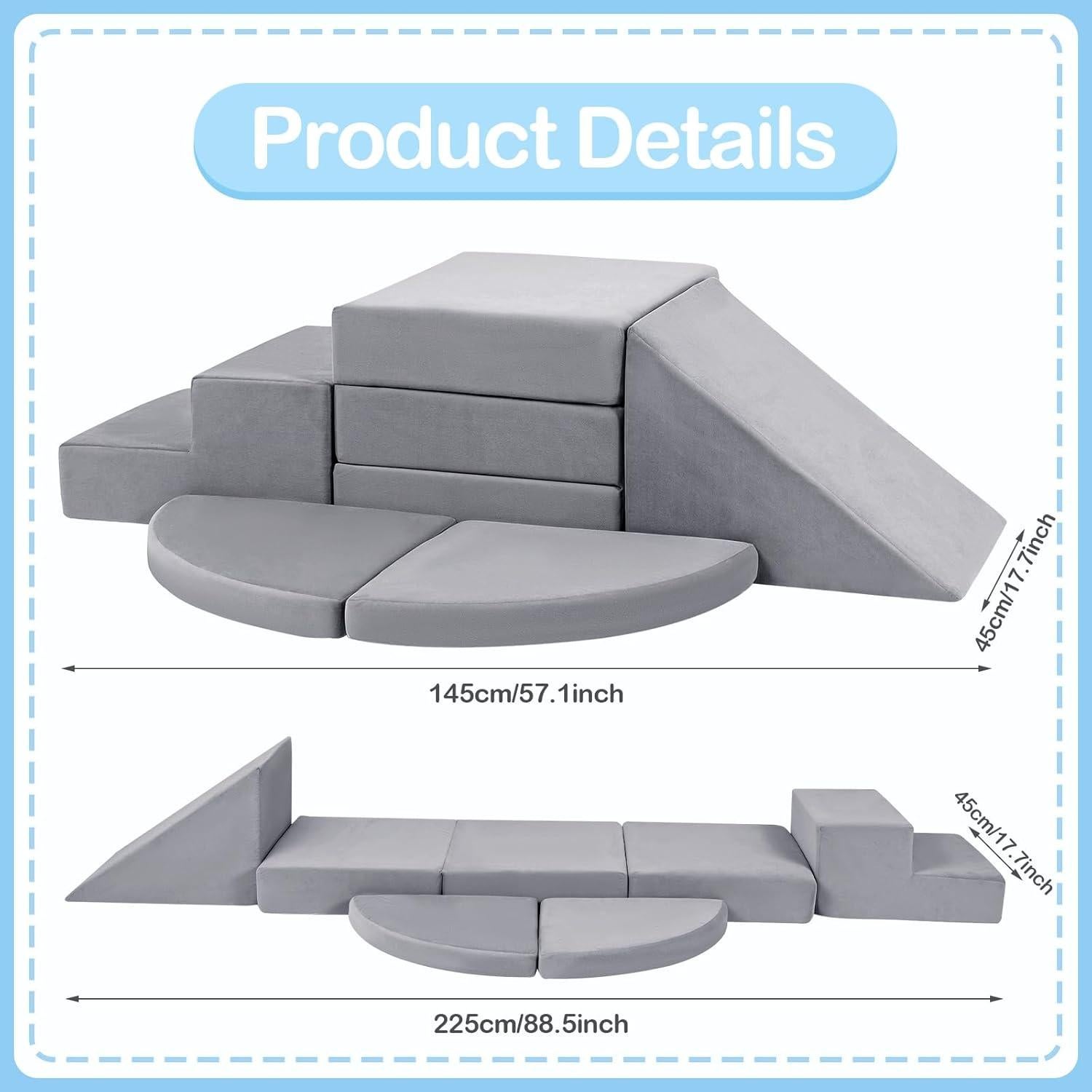 5 Bloques de Escalada de Espuma Tykacna para Bebés 1-3 Años
