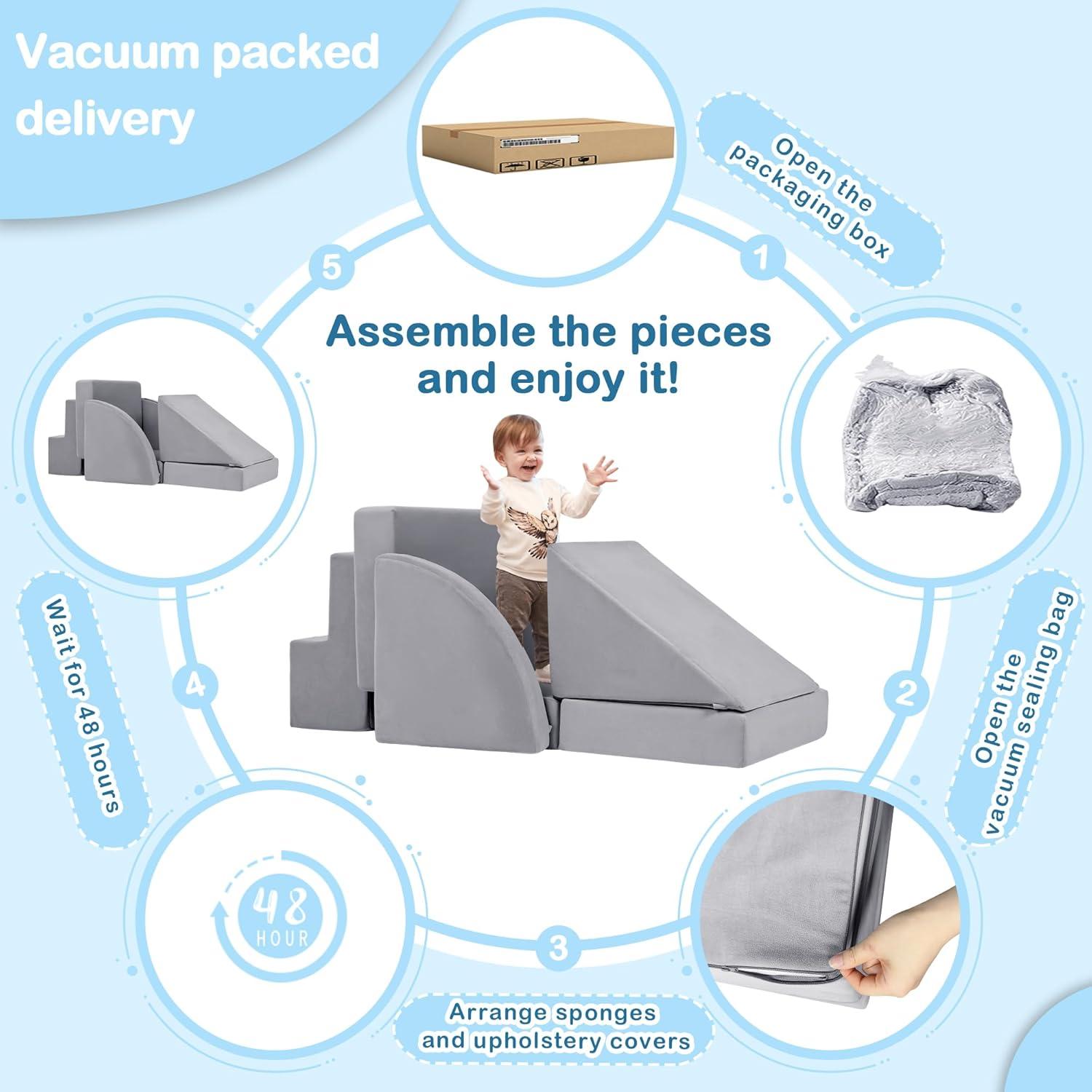 5 Bloques de Escalada de Espuma Tykacna para Bebés 1-3 Años